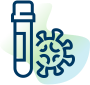 Virus and test tube icon